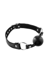 Кляп Fetish Tentation Premium Leather gag with silicone ball Black - фото №1