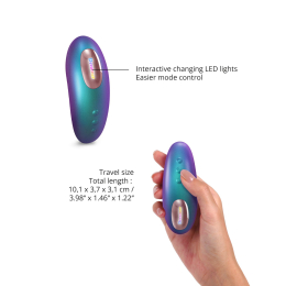 Вакуумний кліторальний стимулятор Love To Love DREAMER – IRIDESCENT TURQUOISE, пестощі язичком,пульт - - фото №3