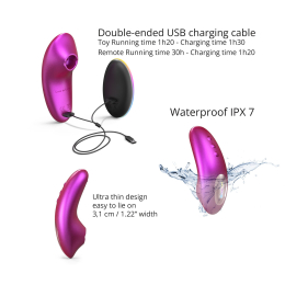 Вакуумний кліторальний стимулятор Love To Love DREAMER – IRIDESCENT BERRY, пестощі язичком, пульт - - фото №4