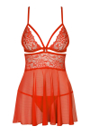 Бебі-дол Obsessive 838-BAB-3 babydoll & thong red L/XL Бебі-дол Obsessive 838-BAB-3 babydoll & thong red L/XL - фото №3