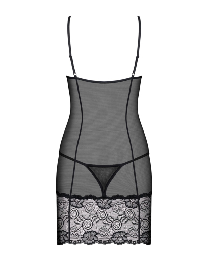 (SALE) Сорочка Obsessive Alluria chemise & thong S/M - фото №4