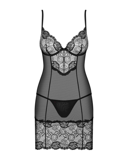 (SALE) Сорочка Obsessive Alluria chemise & thong L/XL - фото №3