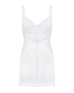 Сорочка Obsessive Amor Blanco underwire chemise & thong white S/M - - фото №3