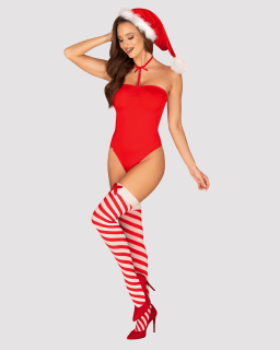 Боді Obsessive Kissmas teddy red S/M 
