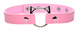 Чокер Master Series Kinky Kitty Ring Slim Choker - Pink - фото