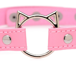 Чокер Master Series Kinky Kitty Ring Slim Choker - Pink - - фото №3