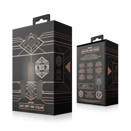 Мереживні наручники та комір Rosy Gold - Lace Cuffs and Collar - Black - - фото №7