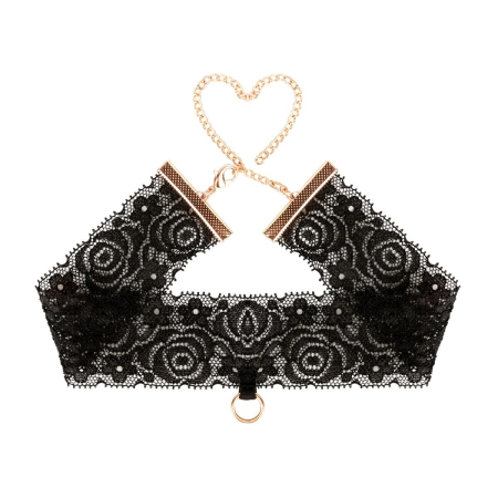 Мереживні наручники та комір Rosy Gold - Lace Cuffs and Collar - Black - фото №5
