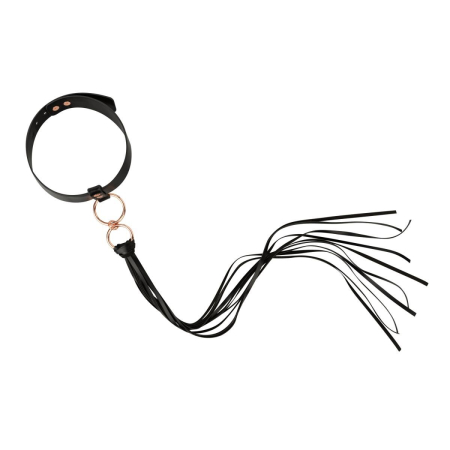 Нашийник с флогером Rosy Gold - Collar with Flogger - Black - фото №3