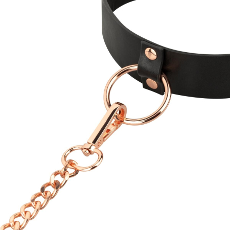 Нашийник з повідцем Rosy Gold - Collar with Leash - Black - фото №6