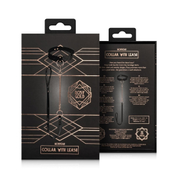 Нашийник з повідцем Rosy Gold - Collar with Leash - Black - - фото №7