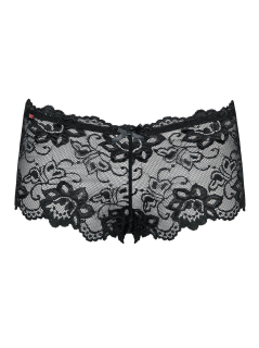 (SALE) Мереживні трусики-шортики Obsessive Idillia shorties black L/XL - - фото №4