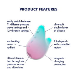 Вакуумний кліторальний стимулятор Satisfyer Mermaid Vibes Mint/Pink - - фото №4