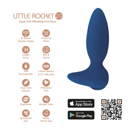 Анальна вібропробка Adrien Lastic Little Rocket 2.0 + APP №5