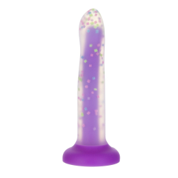 Фалоімітатор, що світиться в темряві, ADDICTION Rave 8?, Glow in the Dark Dildo Purple Confetti, 20,3 см - - фото №2