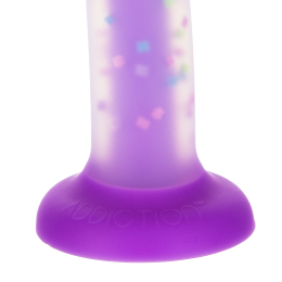 Фалоімітатор, що світиться в темряві, ADDICTION Rave 8?, Glow in the Dark Dildo Purple Confetti, 20,3 см - - фото №5