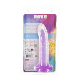 Фалоімітатор, що світиться в темряві, ADDICTION Rave 8?, Glow in the Dark Dildo Purple Confetti, 20,3 см - - фото №8