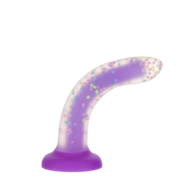Фалоімітатор, що світиться в темряві, ADDICTION Rave 8?, Glow in the Dark Dildo Purple Confetti, 20,3 см - - фото №3