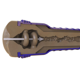 Мастурбатор-попка Fleshlight Boost Blast Female Medium Dark Flesh, плаваючі кільця Turbo Tech - - фото №4