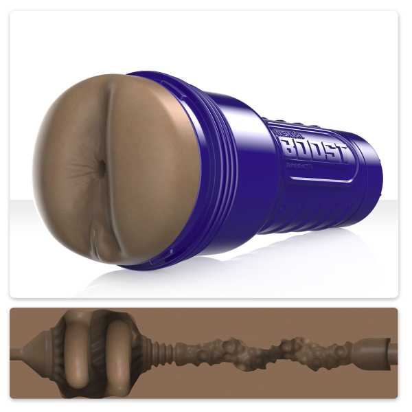 Мастурбатор-попка Fleshlight Boost Blast Female Medium Dark Flesh, плаваючі кільця Turbo Tech - фото