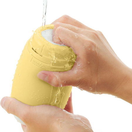 Мастурбатор TENGA PUFFY Custard Yellow, ультрам’який матеріал, багаторазовий, наскрізний - фото №7
