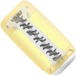 Мастурбатор TENGA PUFFY Custard Yellow, ультрам’який матеріал, багаторазовий, наскрізний - - фото №4