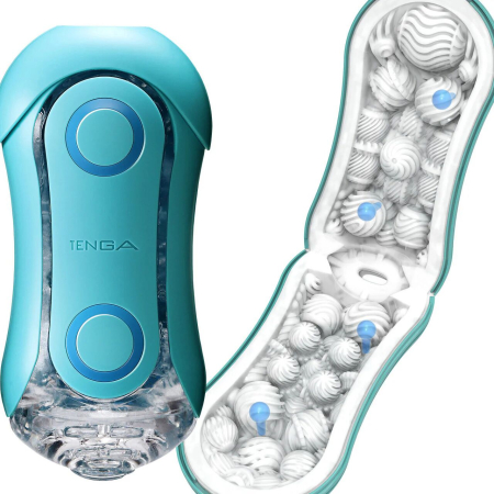 Мастурбатор Tenga Flip Orb — Ocean Blue, з можливістю зміни тиску та стимулювальними кульками всередині - фото №9