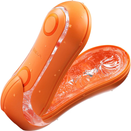 Мастурбатор Tenga Flip Orb — Sunset Orange, з можливістю зміни тиску та стимулювальними кульками всередині - фото №3