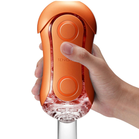 Мастурбатор Tenga Flip Orb — Sunset Orange, з можливістю зміни тиску та стимулювальними кульками всередині - фото №7