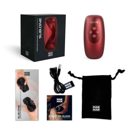 Мастурбатор з вібрацією Manwan SUB.ONE Velvet Red - фото №9