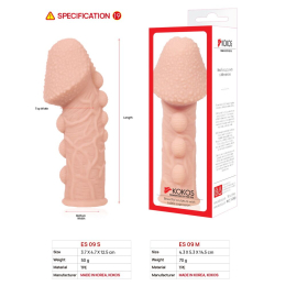 Насадка на член Kokos Extreme Sleeve ES.09 розмір S, потовщувальна, стимулюючий рельєф - - фото №5