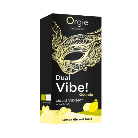 Рідкий вібратор Orgie Dual Vibe! Lemon Gin And Tonic Kissable Liquid Vibrator, 15 мл №4