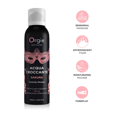 Масажна пінка Orgie – Acqua Croccante Sakura (150 мл), ефект бульбашок, що лопаються - фото №3
