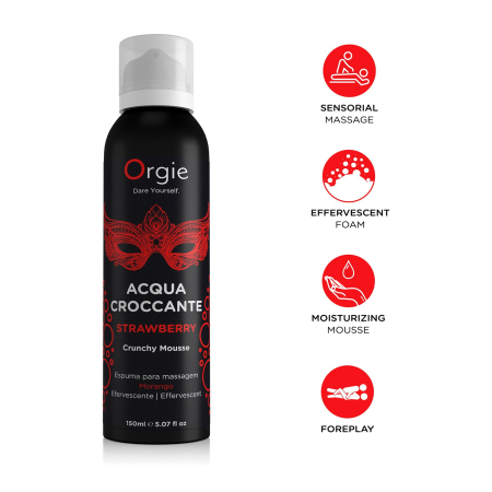Масажна пінка Orgie – Acqua Croccante Strawberry (150 мл), ефект бульбашок, що лопаються - фото №3