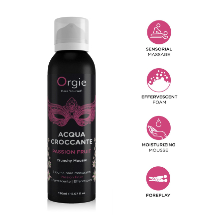 Масажна пінка Orgie – Acqua Croccante Passion Fruit (150 мл), ефект бульбашок, що лопаються - фото №3