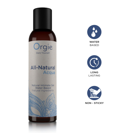 Лубрикант на водній основі Orgie All Natural Acqua, 150 мл, нелипкий, гладенький, натуральний склад №3