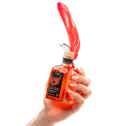 Набір для масажу Orgie – Sexy Therapy Strawberry (100 мл), їстівна розігрівальна олія + пір’їнка - - фото №2