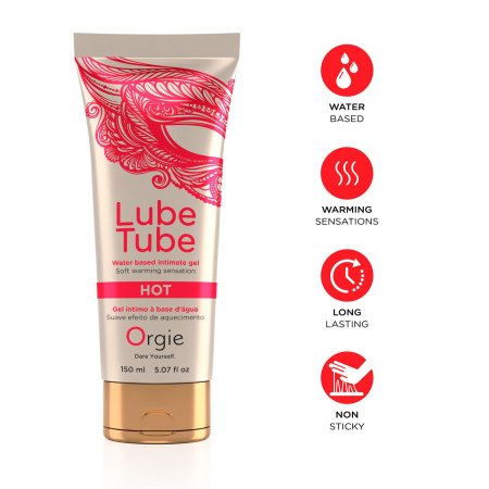 Лубрикант на водній основі Orgie Lube Tube Hot, 150 мл, із зігрівальним ефектом, без запаху - фото №3