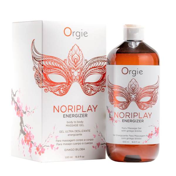 Гель для NURU-масажу Orgie – Noriplay Energizer (500 мл), екстракт гінкго білоба, захисне простирадло - фото