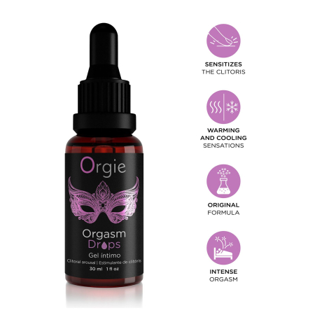 Збуджувальні краплі для клітора Orgie Orgasm Drops, 30 мл, ефект розігріву та охолодження №3