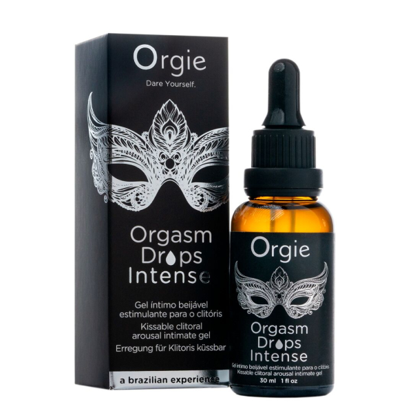 Збуджувальні краплі для клітора Orgie Orgasm Drops Intense, 30 мл, тепло-холод, смак яблука 