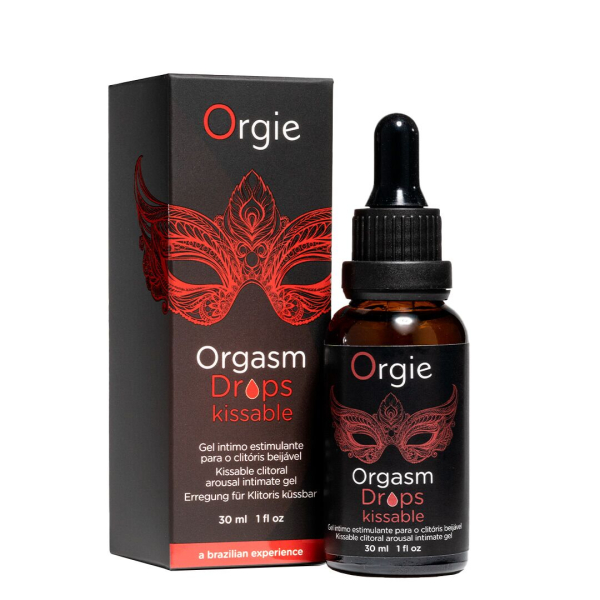 Збуджувальні краплі для клітора Orgie Orgasm Drops Kissable, 30 мл, тепло-холод, смак яблука 