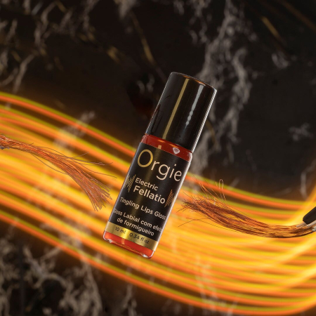 Блиск для губ з ефектом вібрації Orgie Electric Fellatio Lips Gloss, 10 мл, смак фруктового асорті №4
