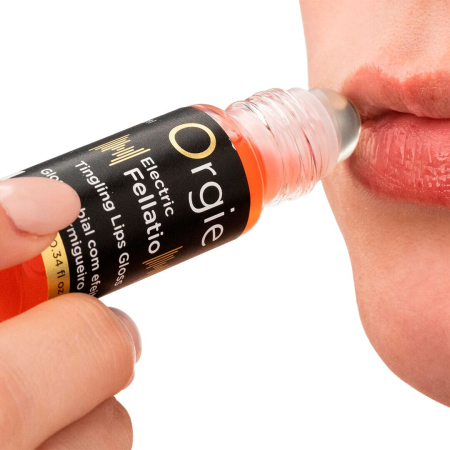 Блиск для губ з ефектом вібрації Orgie Electric Fellatio Lips Gloss, 10 мл, смак фруктового асорті №2