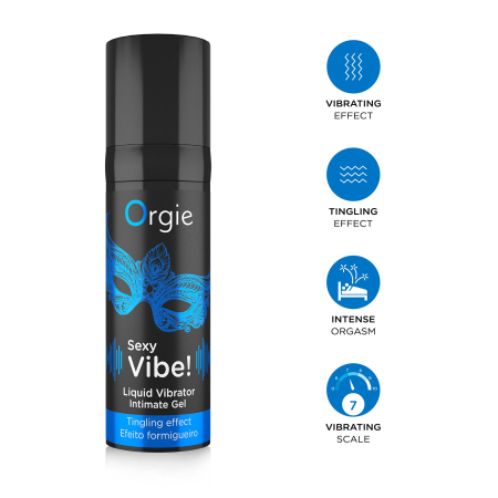 Рідкий вібратор Orgie Sexy Vibe! Liquid Vibrator, 15 мл, з ефектом мурашок - фото №3