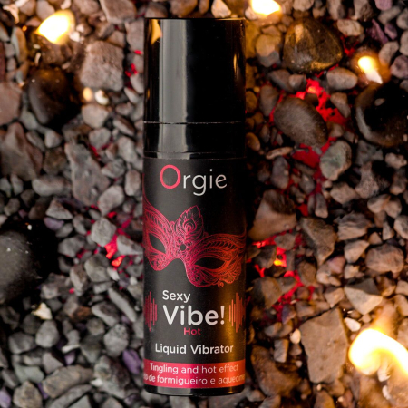 Рідкий вібратор Orgie Sexy Vibe! Hot, 15 мл, зігрівальний, дуже потужний, зі смаком полуниці - фото №4