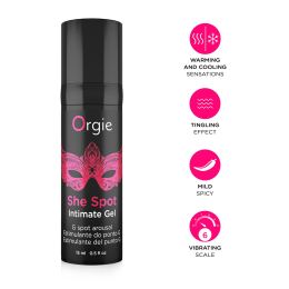 Гель для стимуляції точки G Orgie She Spot Intimate Gel, 15 мл, тепло-холод, ефект вібрації - - фото №3