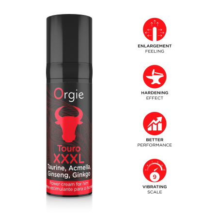 Крем для посилення ерекції Orgie Touro XXXL Power Cream, 15 мл, з ефектом вібрації №3