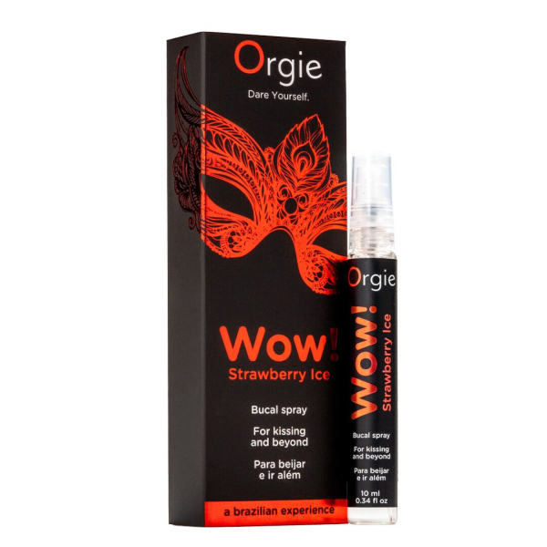 Спрей для орального сексу Orgie – Wow! Strawberry Ice (10 мл) з охолоджувальним ефектом - фото