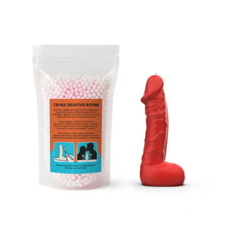 Свічка у вигляді члена Чистий Кайф MEDIUM Red - фото №4